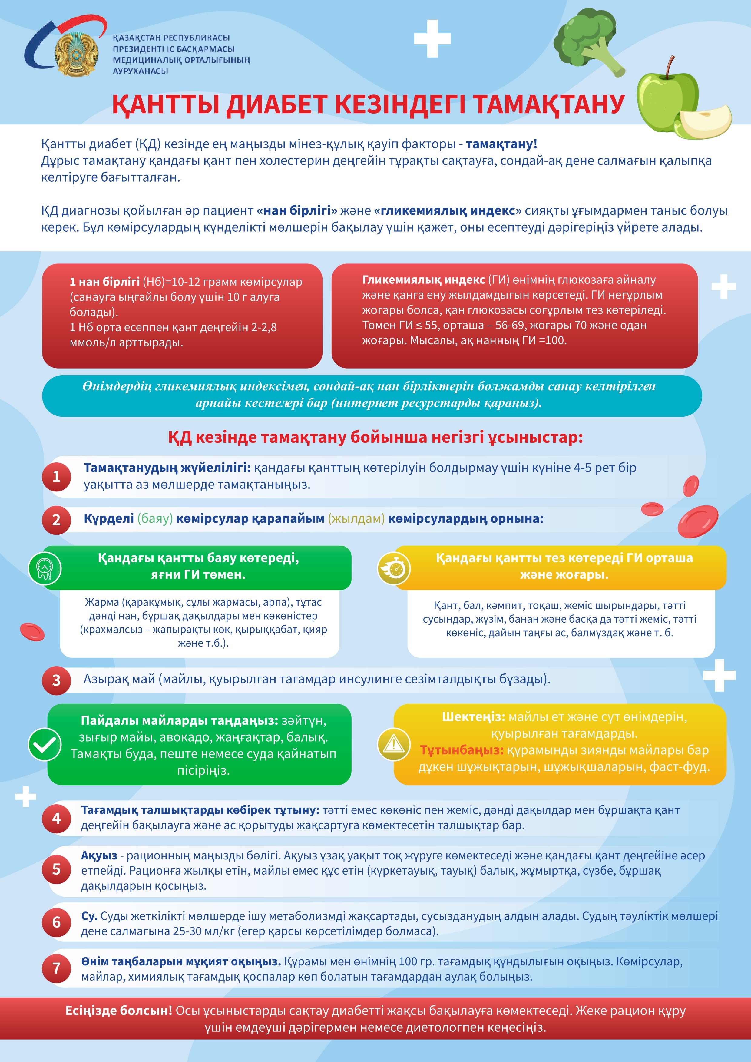 "ҚАНТ БАҚЫЛАУДА: ДИАБЕТ КЕЗІНДЕ ҚАЛАЙ ДҰРЫС ТАМАҚТАНУ КЕРЕК"